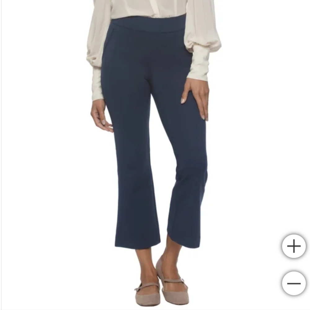 NWT Felina Women's Tummy Control Kick Crop Pant Navy
